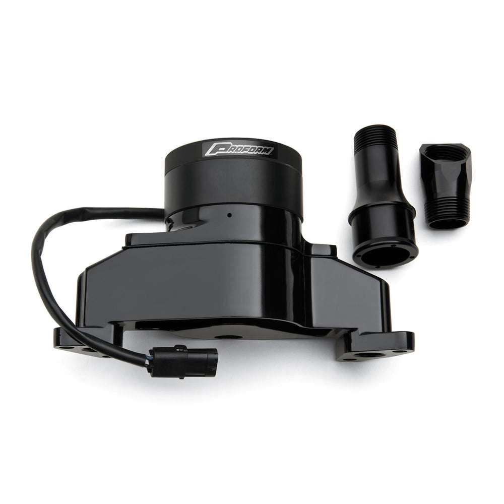 Water Pump: Ford Small Block; Aluminum Electric Water Pump; Fittings Included; black