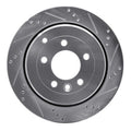 R1 05-07 Land Rover LR3 Rear Right Drilled & Slotted Silver Brake Rotor