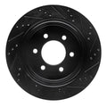 R1 15-17 Ford F-150 4WD Rear Left Drilled & Slotted Black Brake Rotor