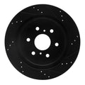 DFC 07-20 Cadillac Escalade ESV Rear Left Drilled & Slotted Black Brake Rotor