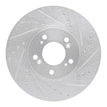 R1 99-04 Acura RL Front Right Drilled & Slotted Silver Brake Rotor