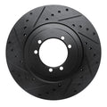 R1 96-06 Hummer H1 Rear Left Front Left Drilled & Slotted Black Brake Rotor