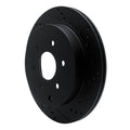 R1 10-24 Infiniti QX80 Rear Right Drilled & Slotted Black Brake Rotor