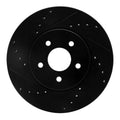 R1 01-08 Ford Mondeo (Mexico) Front Left Drilled & Slotted Black Brake Rotor