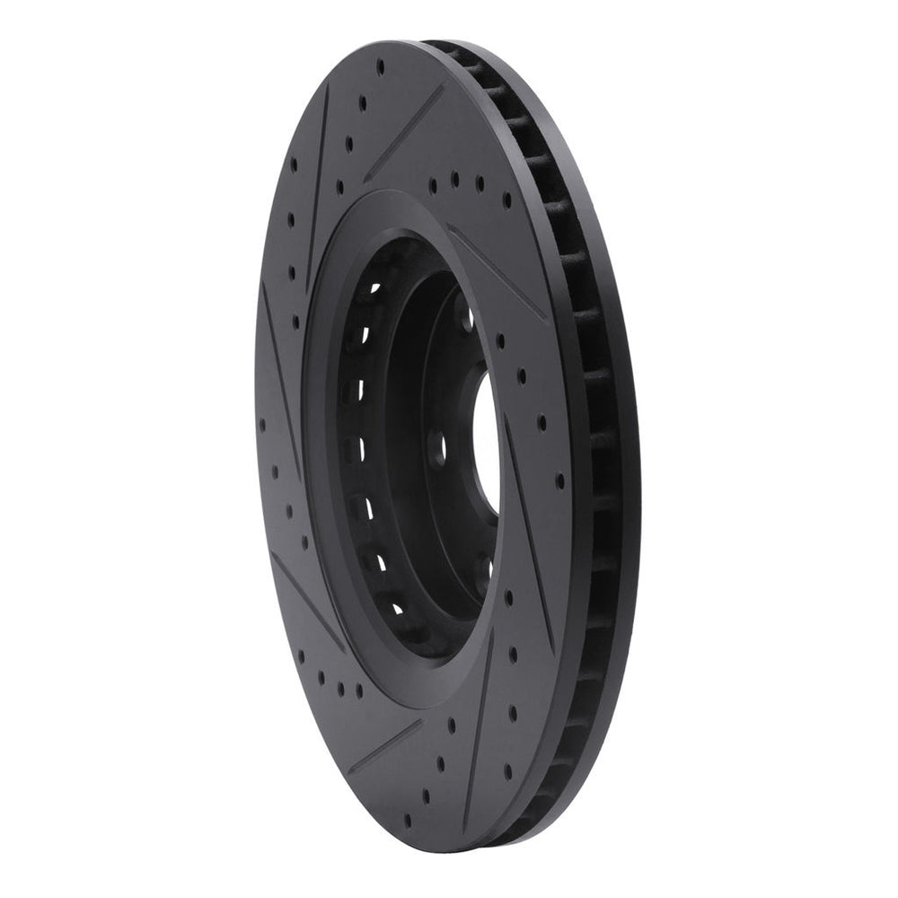 R1 08-21 Lexus RX350 Front Right Drilled & Slotted Black Brake Rotor