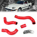 HPS Performance Red Reinforced Silicone Radiator Hose Kit Coolant for Nissan 84-89 300ZX 3.0L V6 Turbo / NA