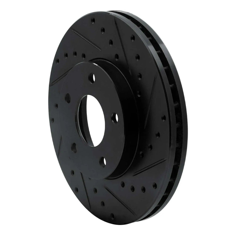 R1 02-07 Nissan X-Trail (Mexico) Front Right Drilled & Slotted Black Brake Rotor