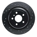 R1 12-18 Mercedes-Benz GLE350 Rear Right Drilled & Slotted Black Brake Rotor