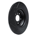 R1 12-18 Mercedes-Benz GLE350 Rear Right Drilled & Slotted Black Brake Rotor