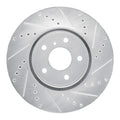 R1 05-14 Infiniti FX45 Front Right Drilled & Slotted Silver Brake Rotor