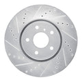 R1 Concepts Brake Rotor Drilled and Slotted Silver Fits Infiniti FX35