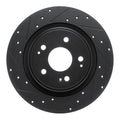 R1 17-20 Acura MDX Rear Left Drilled & Slotted Black Brake Rotor