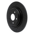 R1 17-20 Acura MDX Rear Left Drilled & Slotted Black Brake Rotor