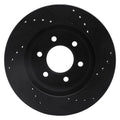 R1 91-96 Dodge Dakota 4WD Front Left Drilled & Slotted Black Brake Rotor