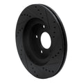 R1 02-06 Infiniti I35 Front Left Drilled & Slotted Black Brake Rotor