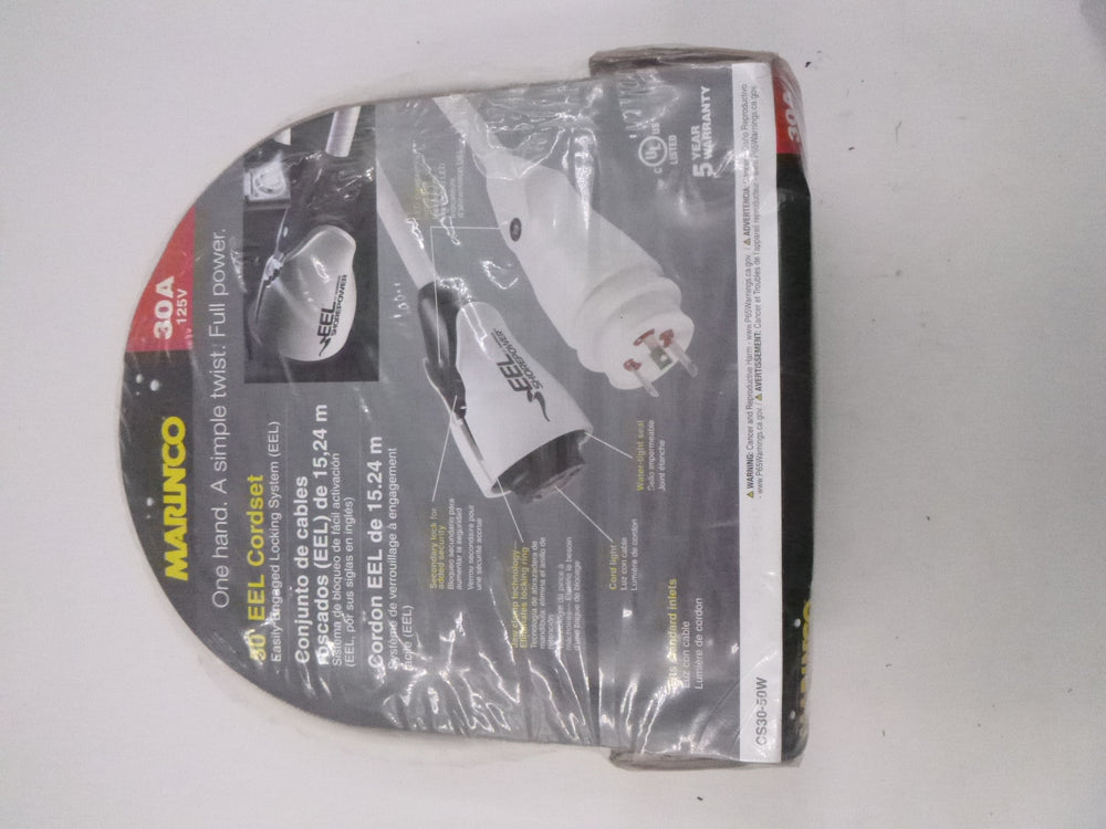 EEL CORDSET, 30A 125V, 50', WHITE