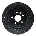 R1 16-19 Land Rover Range Rover Evoque Rear Right Drilled & Slotted Black Brake Rotor