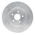 R1 Concepts Brake Rotor Drilled and Slotted Silver Fits Dodge Durango