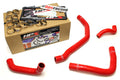 HPS Performance Red Reinforced Silicone Radiator Coolant Hose Kit (4pc set) for rear engine for Toyota 90-99 MR2 3SGTE Turbo
