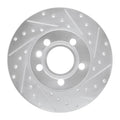 R1 96-00 Volkswagen EuroVan Front Right Drilled & Slotted Silver Brake Rotor
