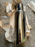 Gibson Round Single Wall Angle-Cut Tip - 3.5in OD/2.25in Inlet/12in Length - Stainless