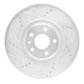 R1 12-20 Audi Q5 (Mexico) Front Left Drilled & Slotted Silver Brake Rotor
