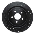 R1 21-25 Ford Mustang Mach-E Rear Left Drilled & Slotted Black Brake Rotor