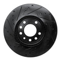 R1 03-11 Cadillac BLS (Mexico) Front Right Drilled & Slotted Black Brake Rotor