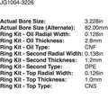 JE Pistons Ring Sets 1.0-1.2-2.8-3.228