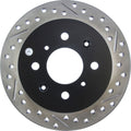 R1 98-00 Chrysler LHS Front Left Drilled & Slotted Black Brake Rotor