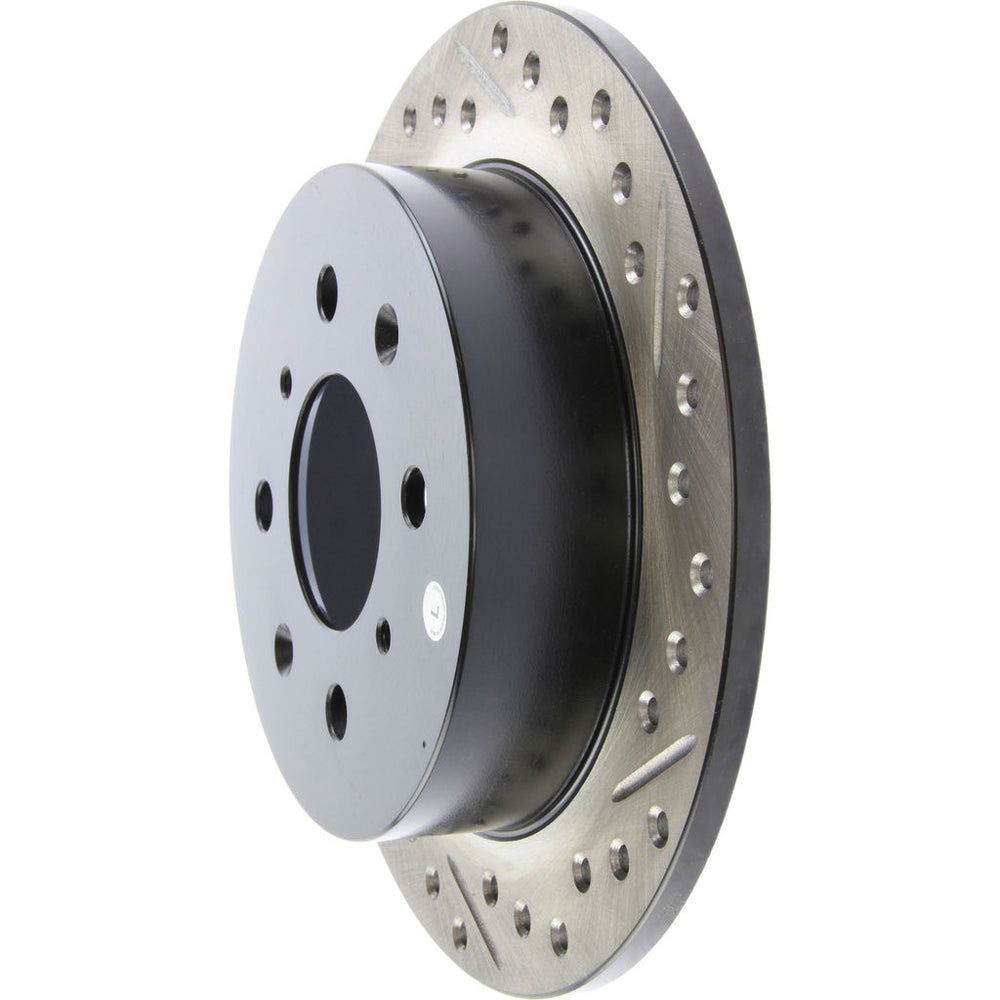 R1 98-00 Chrysler LHS Front Left Drilled & Slotted Black Brake Rotor