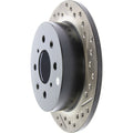 R1 98-00 Chrysler LHS Front Left Drilled & Slotted Black Brake Rotor