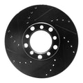 R1 94-96 Saab 900 Front Left Drilled & Slotted Black Brake Rotor