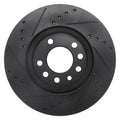 R1 94-96 Saab 900 Front Right Drilled & Slotted Black Brake Rotor