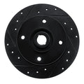 R1 65-74 Volkswagen Type 3 Sedan Front Left Drilled & Slotted Black Brake Rotor