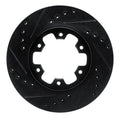 R1 85-02 Nissan Pathfinder Front Left Drilled & Slotted Black Brake Rotor