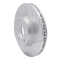 R1 03-18 Porsche Cayenne Right Front Drilled & Slotted Silver Brake Rotor