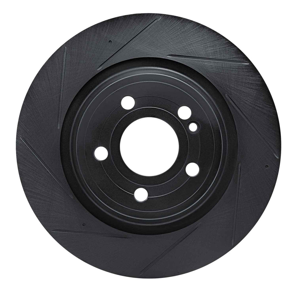 R1 20-21 Mercedes-Benz CLA250 Rear Left Slotted Black Brake Rotor