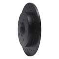 R1 02-10 Ford Explorer Rear Right Drilled & Slotted Black Brake Rotor