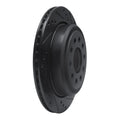 R1 03-11 Lincoln Town Car Rear Right Drilled & Slotted Black Brake Rotor