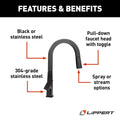 PULLDOWN FAUCET BLACK MATTE (RETAIL BOX)