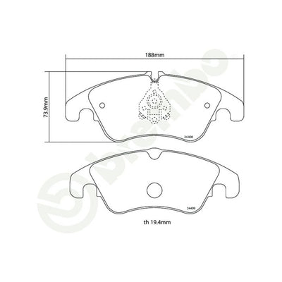 Brembo 09-16 Audi A4 Allroad 2.0 TDI Quattro HP2 Pads