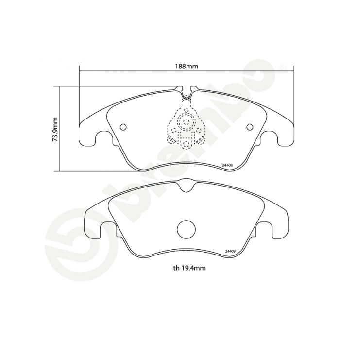 Brembo 09-16 Audi A4 Allroad 2.0 TDI Quattro HP2 Pads