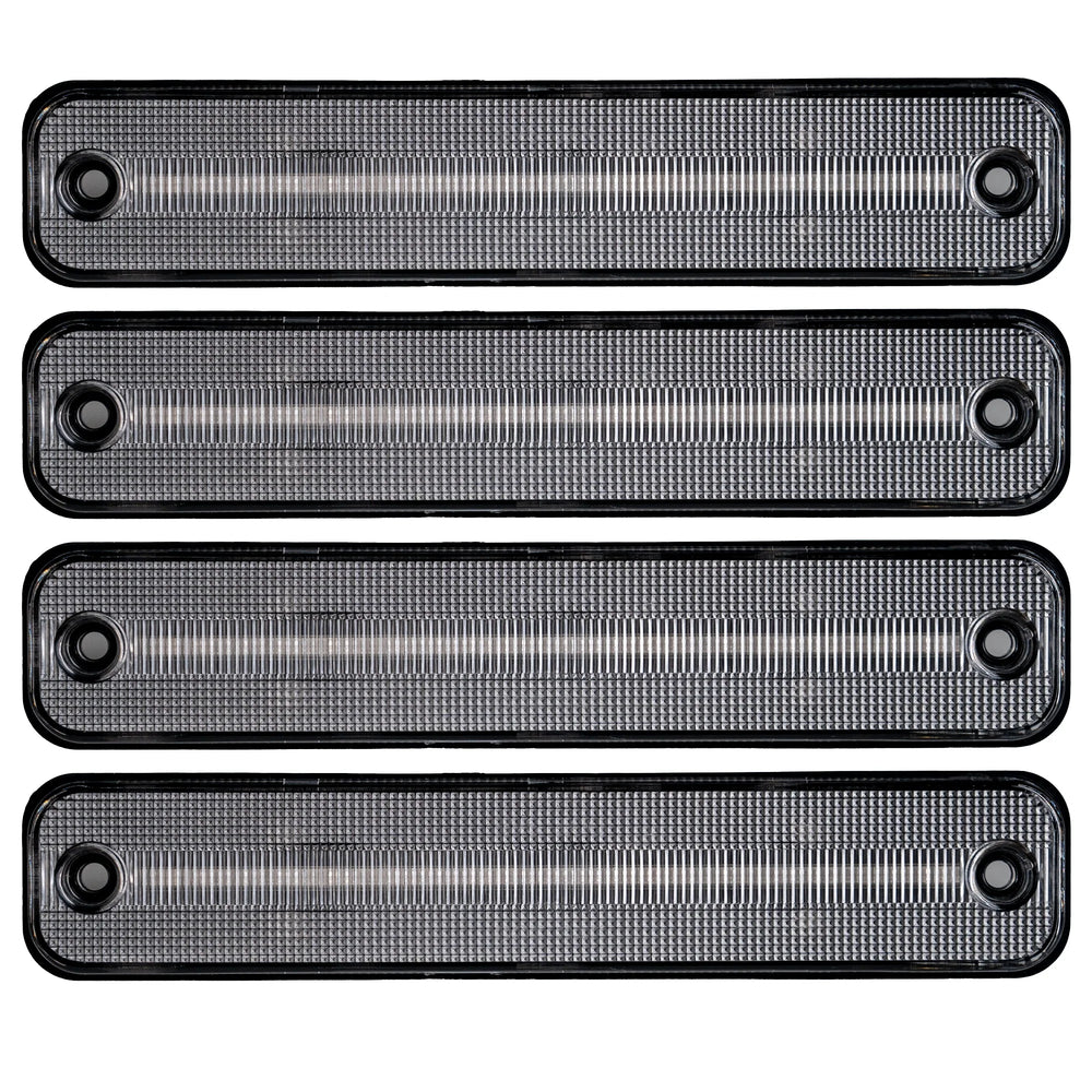 Hummer H2 02-10 Front Rear LED Fender Lights 4 Piece Kit Includes 2 AMBER LEDs 2 RED LEDs - Clear Lens