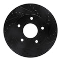 R1 97-05 Chevrolet S10 Front Right Drilled & Slotted Black Brake Rotor