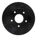 R1 97-05 Chevrolet Blazer Front Left Drilled & Slotted Black Brake Rotor