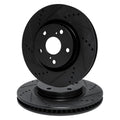 R1 98-98 Eagle TALON Front Left Drilled & Slotted Black Brake Rotor