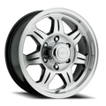 Raceline 870 Element 15x5in / 5x114.3 BP / -0.125mm Offset / 3.19mm Bore - Black & Machined Wheel