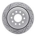 R1 03-11 Lincoln Town Car Rear Left Drilled & Slotted Geo-Carbon Rotor