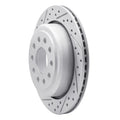 R1 03-11 Lincoln Town Car Rear Left Drilled & Slotted Geo-Carbon Rotor